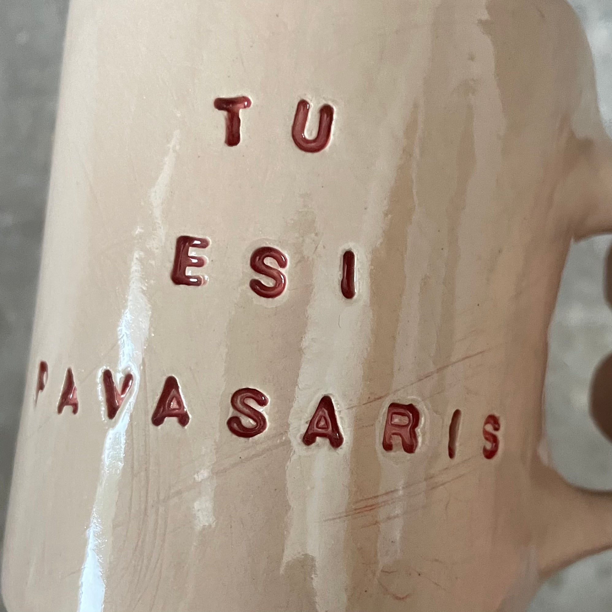 Nedidelis rausvas pavasario puodelis