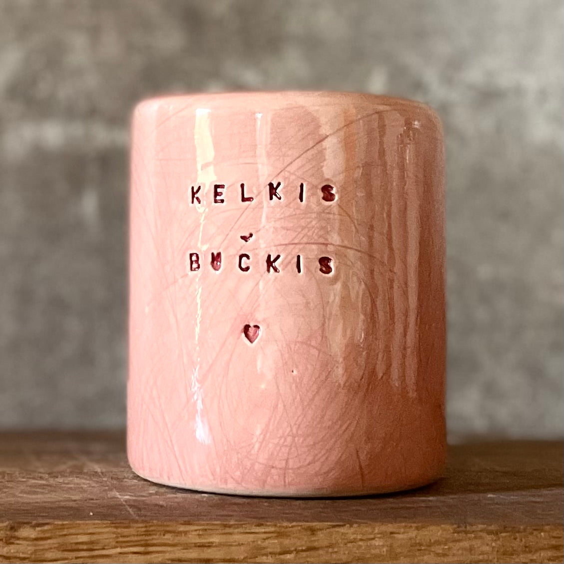 Pink mug Kelkis bučkis
