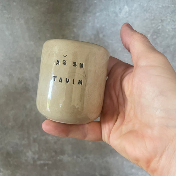 Du maži puodeliai "Tu su manim" "Aš su tavim"