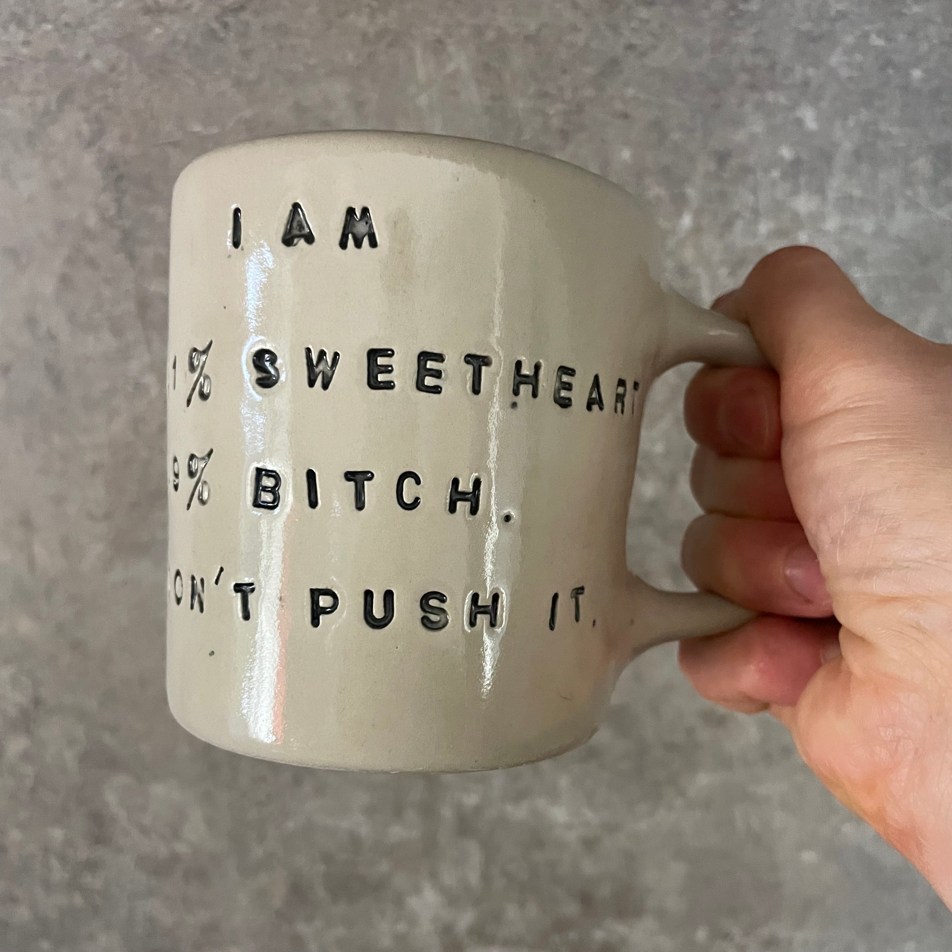 White mug with sweetheart saying