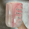 Pink mug with funny phrase in Lithuanian