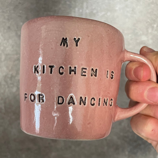 Pale pink mug with funny saying