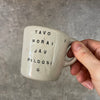 Small mug with magic words and little stars