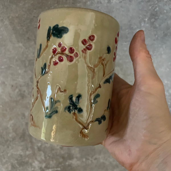 Big floral mug without handle
