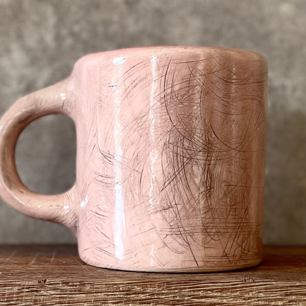 Ultra jumbo pink big mug with words about work