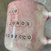 Light-berry-pink mug with words in Lithuanian