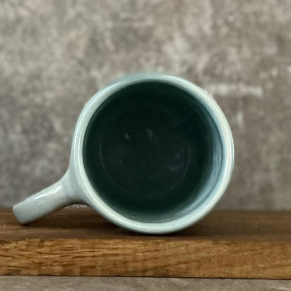 Blue mug with funny phrase in Lithuanian