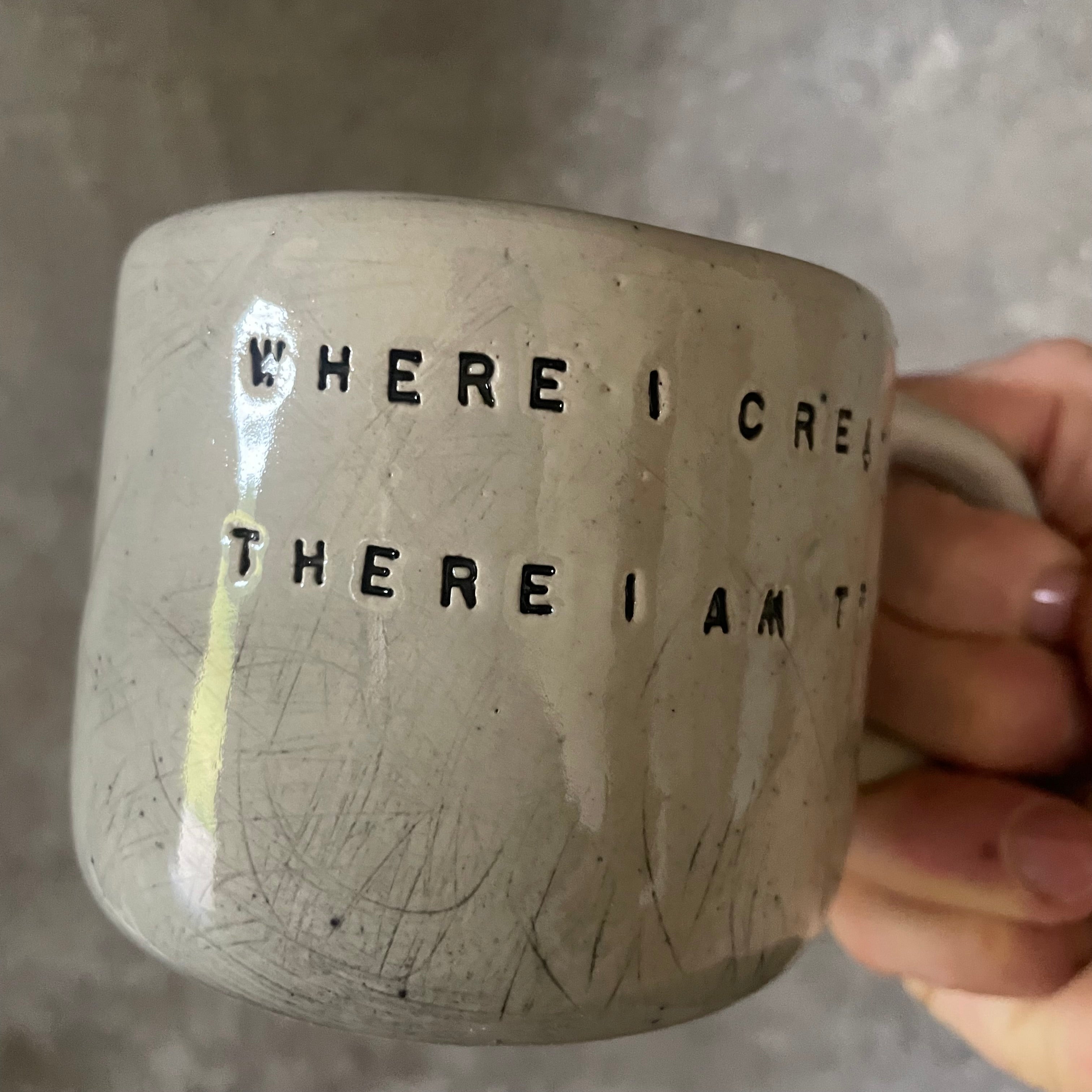Ceramic mug with quote by Rilke
