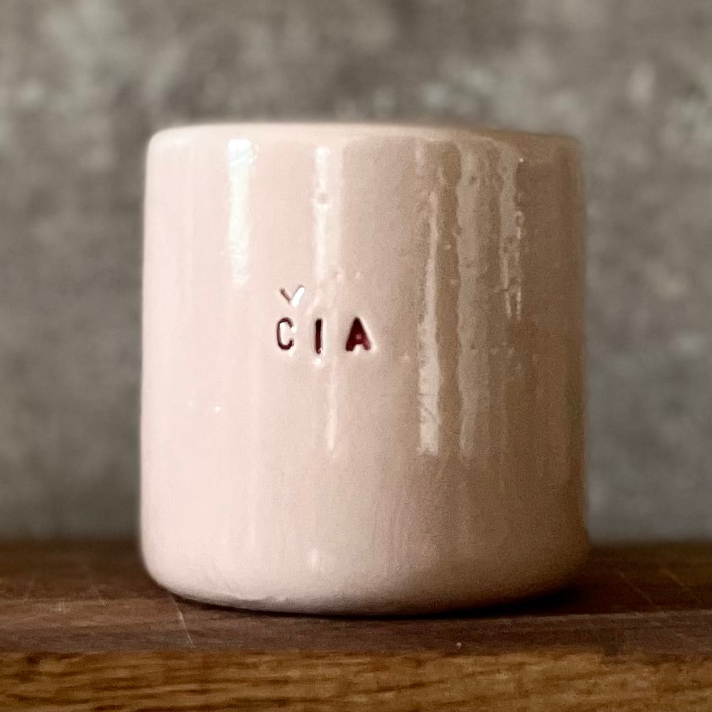 Pale pink ceramic mug 
