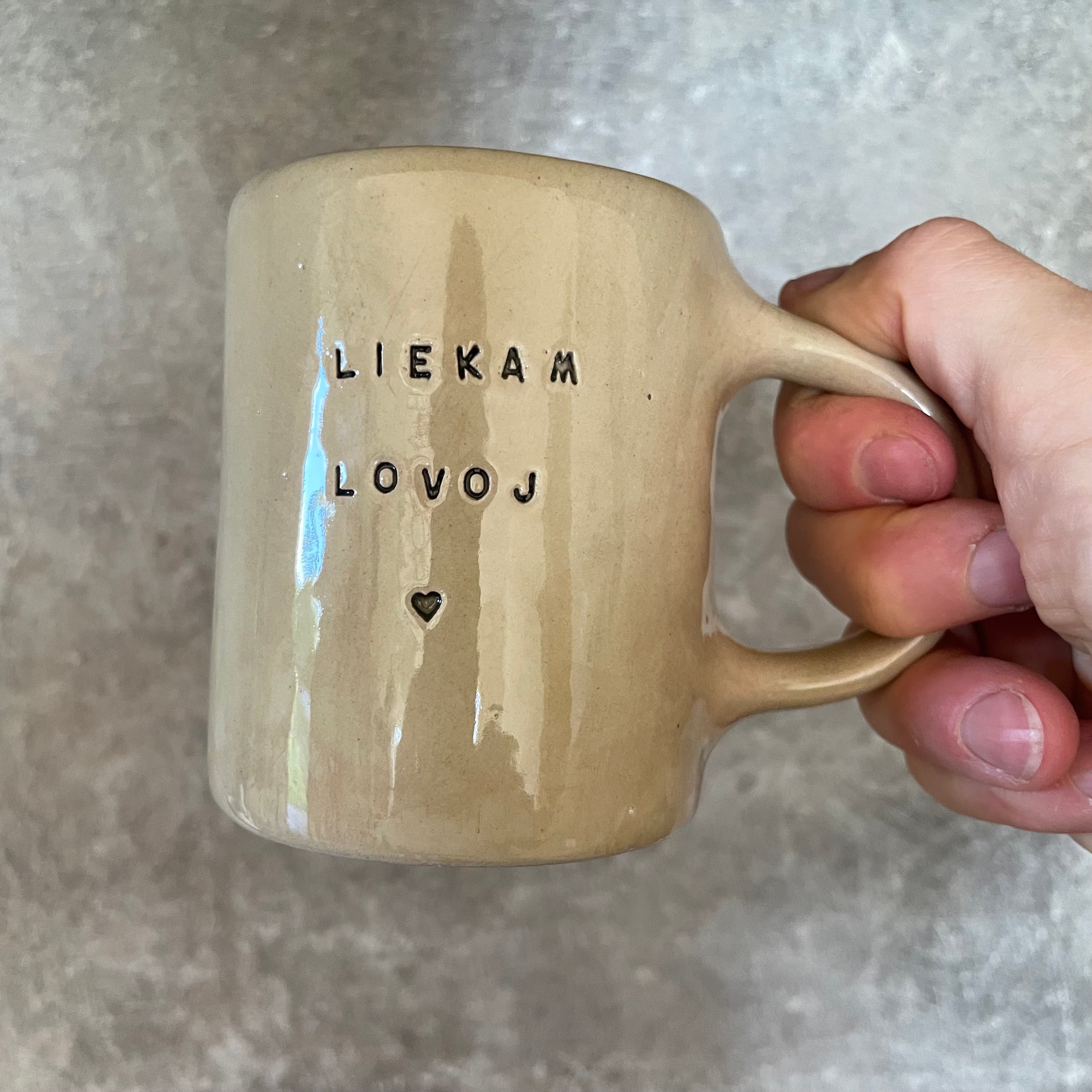 Sweet beige mugs for a couple