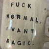 Ceramic mug with saying about magic