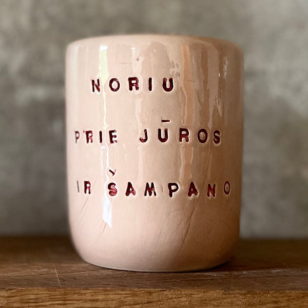 Rausvas puodelis NORIU ŠAMPANO