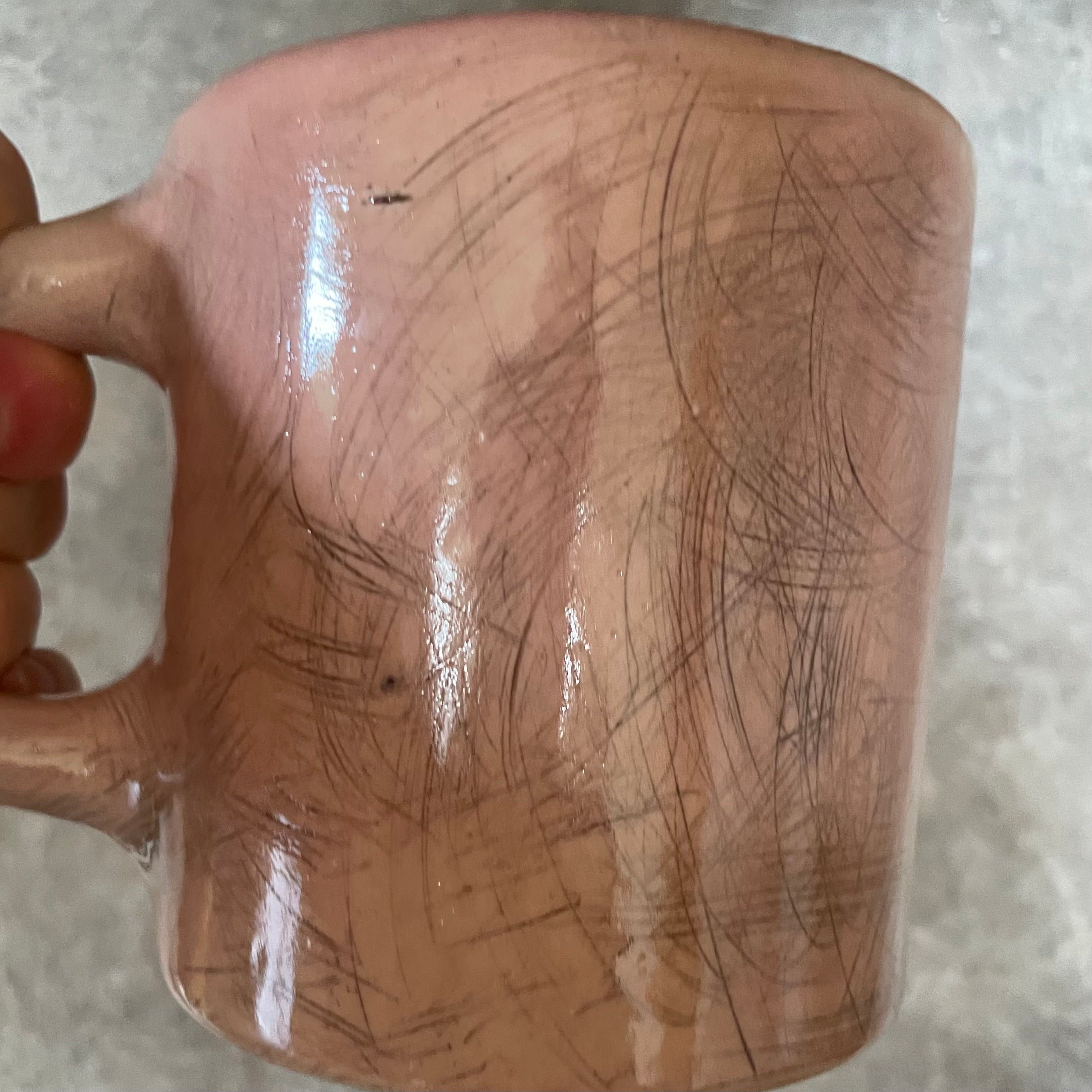 Ultra jumbo pink big mug with words about work