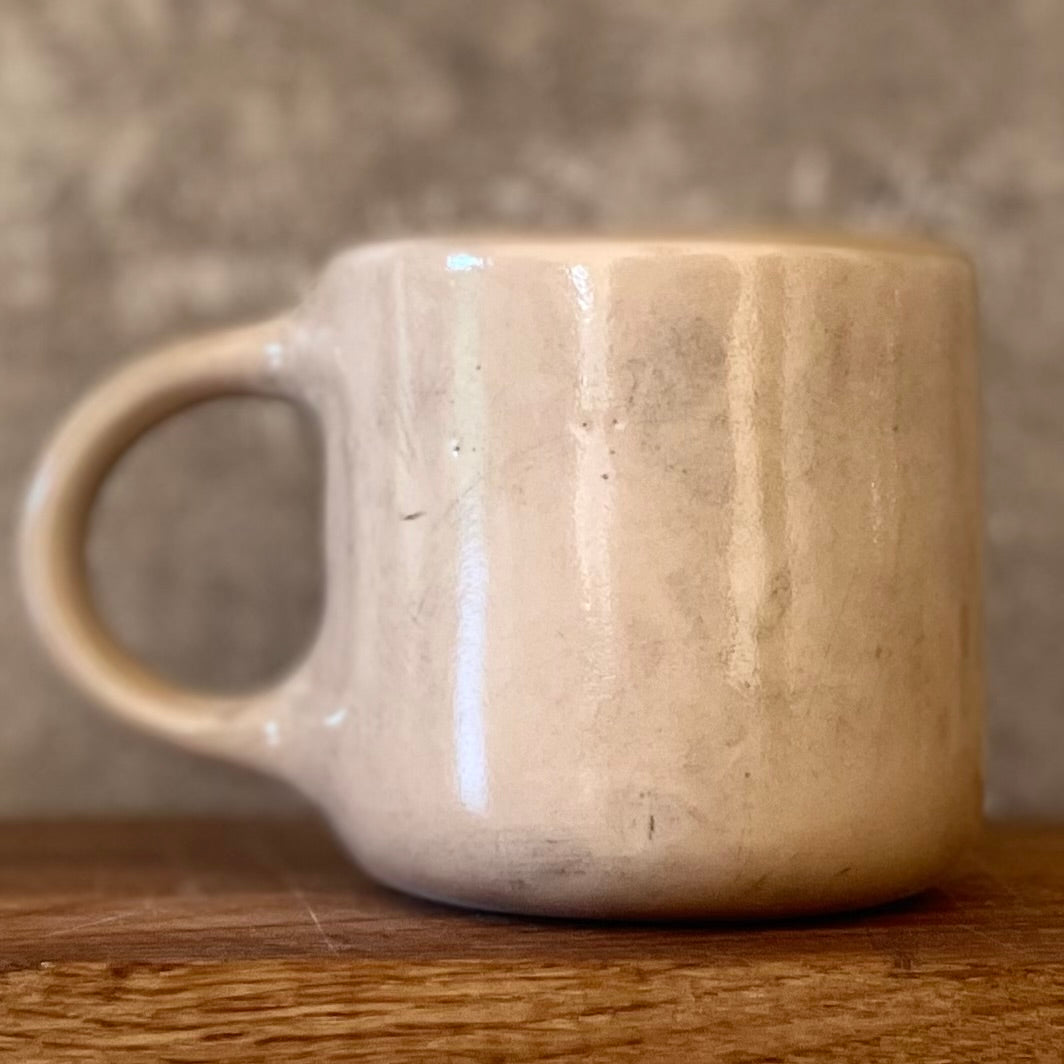 Ceramic mug with words about work