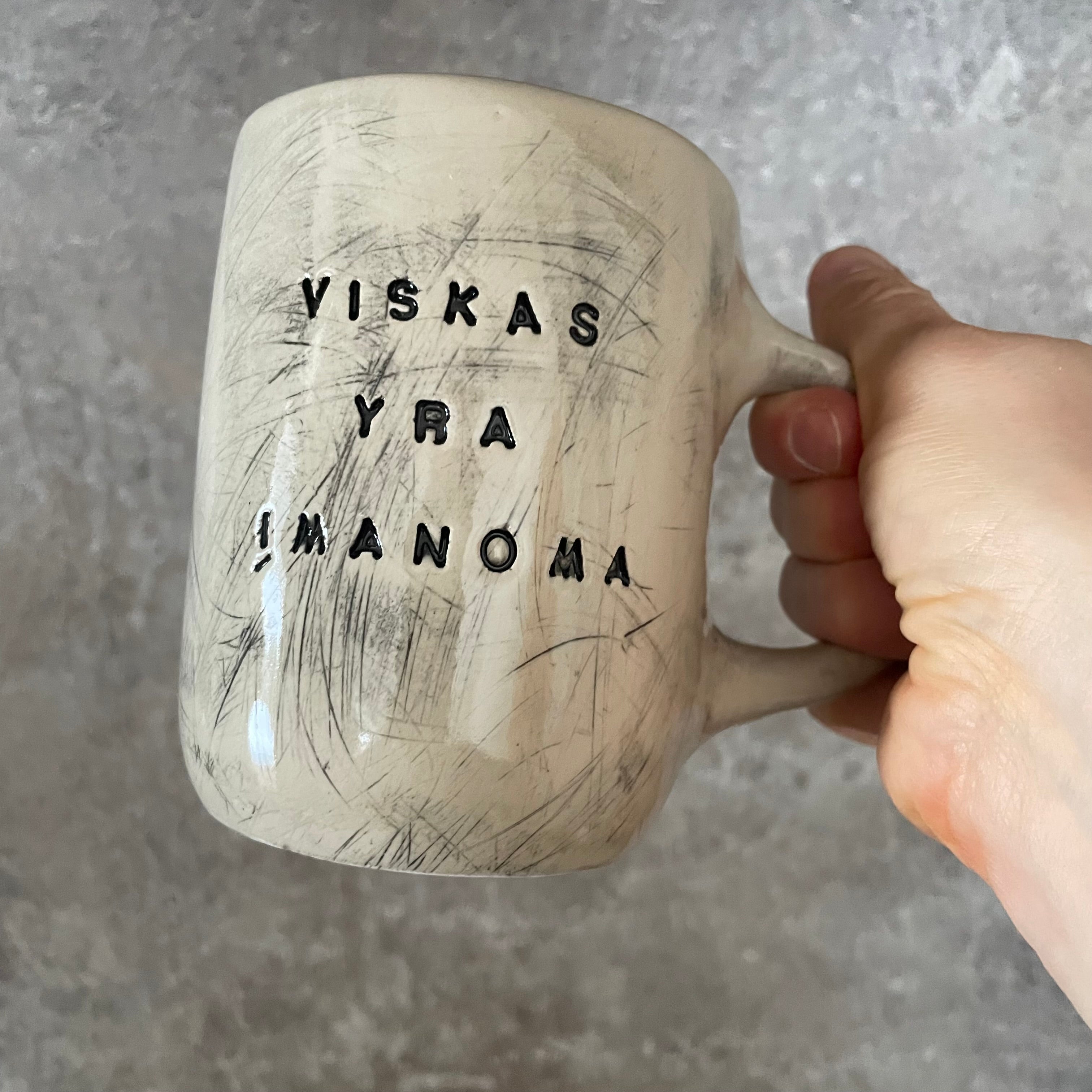 Handmade ceramic stoneware mug IT'S POSSIBLE