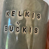 Pilkas puodelis "Kelkis, bučkis" 150 ml