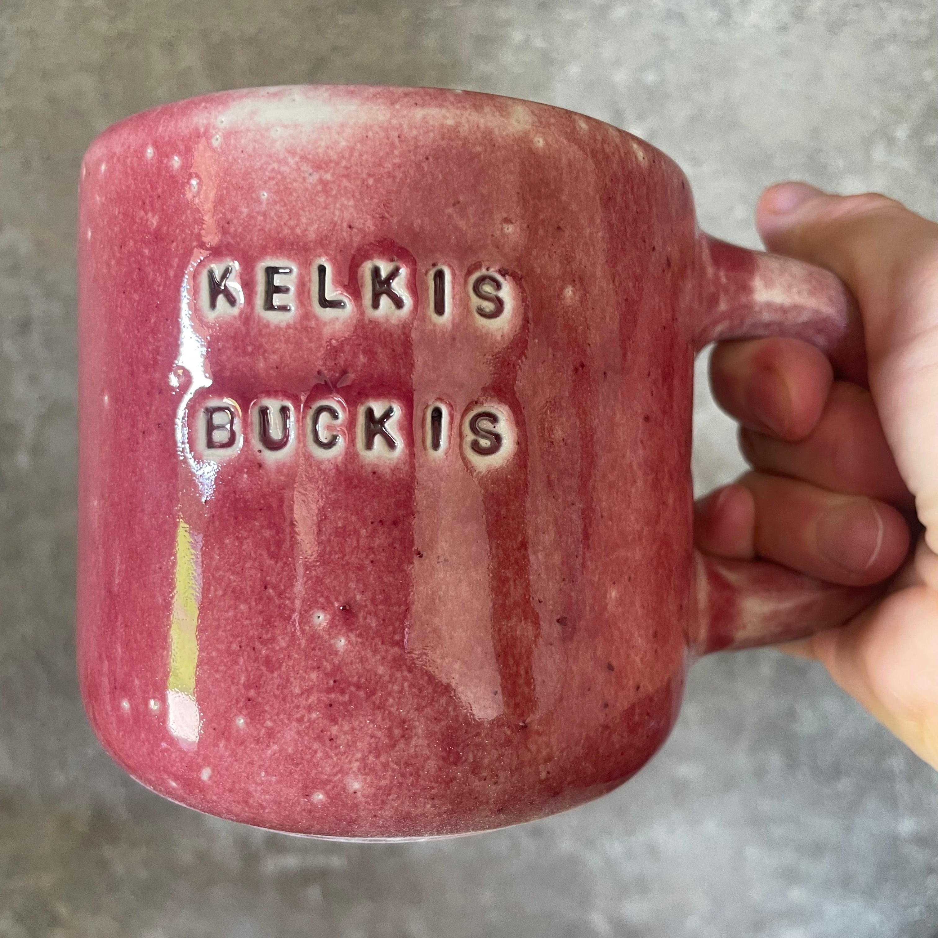 Big pink mug KELKIS BUČKIS