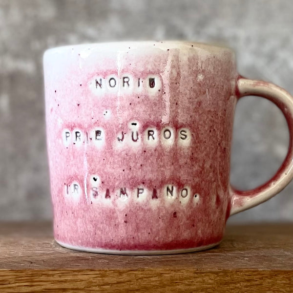 Mug in pink with champagne saying