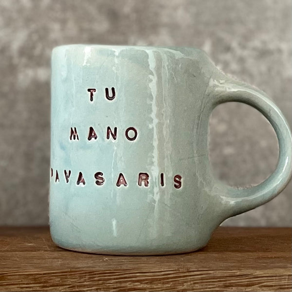 Light blue mug about spring