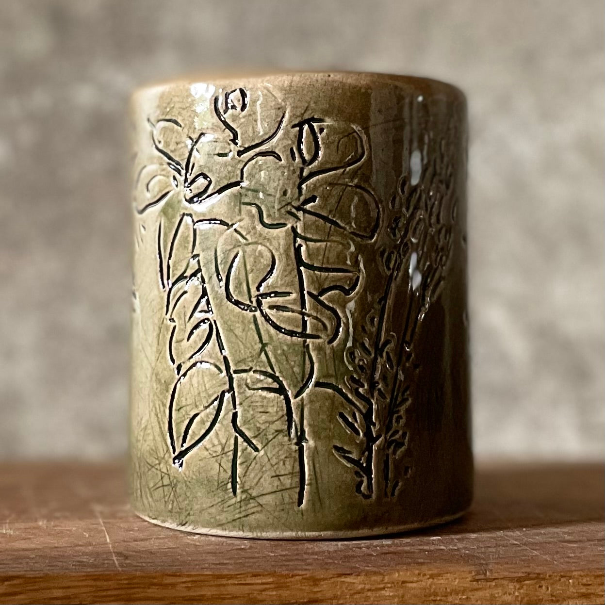 Green herbs mug