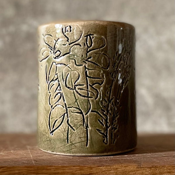 Green herbs mug