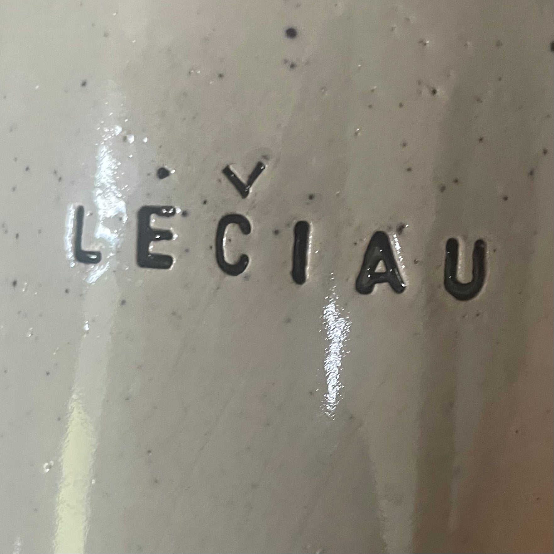 Cozy mug with word LĖČIAU