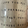 Speckled mug with funny saying