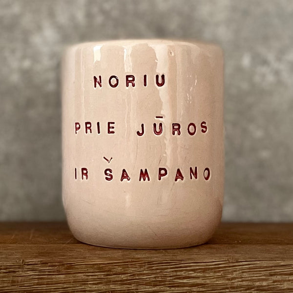 Rausvas puodelis NORIU ŠAMPANO