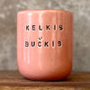 Raudonas puodelis "Kelkis, bučkis" 150 ml