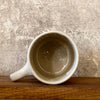 White medium ceramic mug with words about work - twin