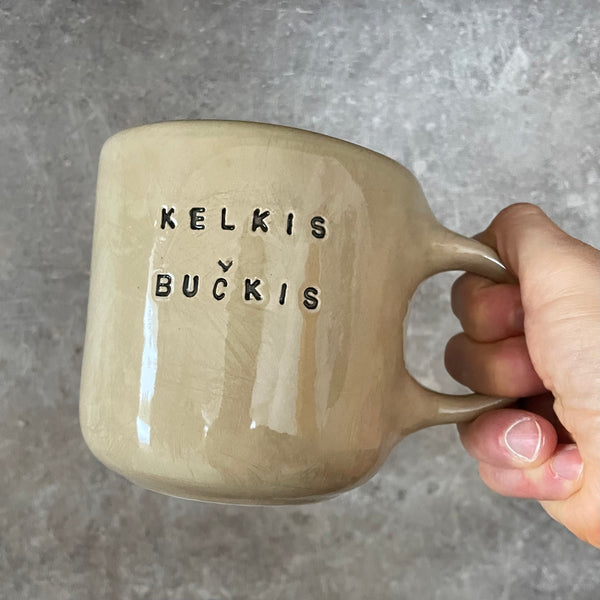 Didelis kreminis puodelis KELKIS, BUČKIS