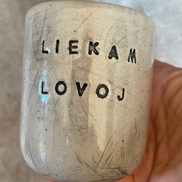 Speckled small mugs without handle "Liekam lovoj'