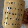 Ceramic coffee mug with funny saying