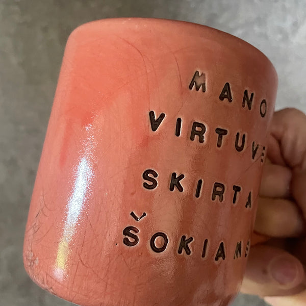 Pink mug with saying about dance