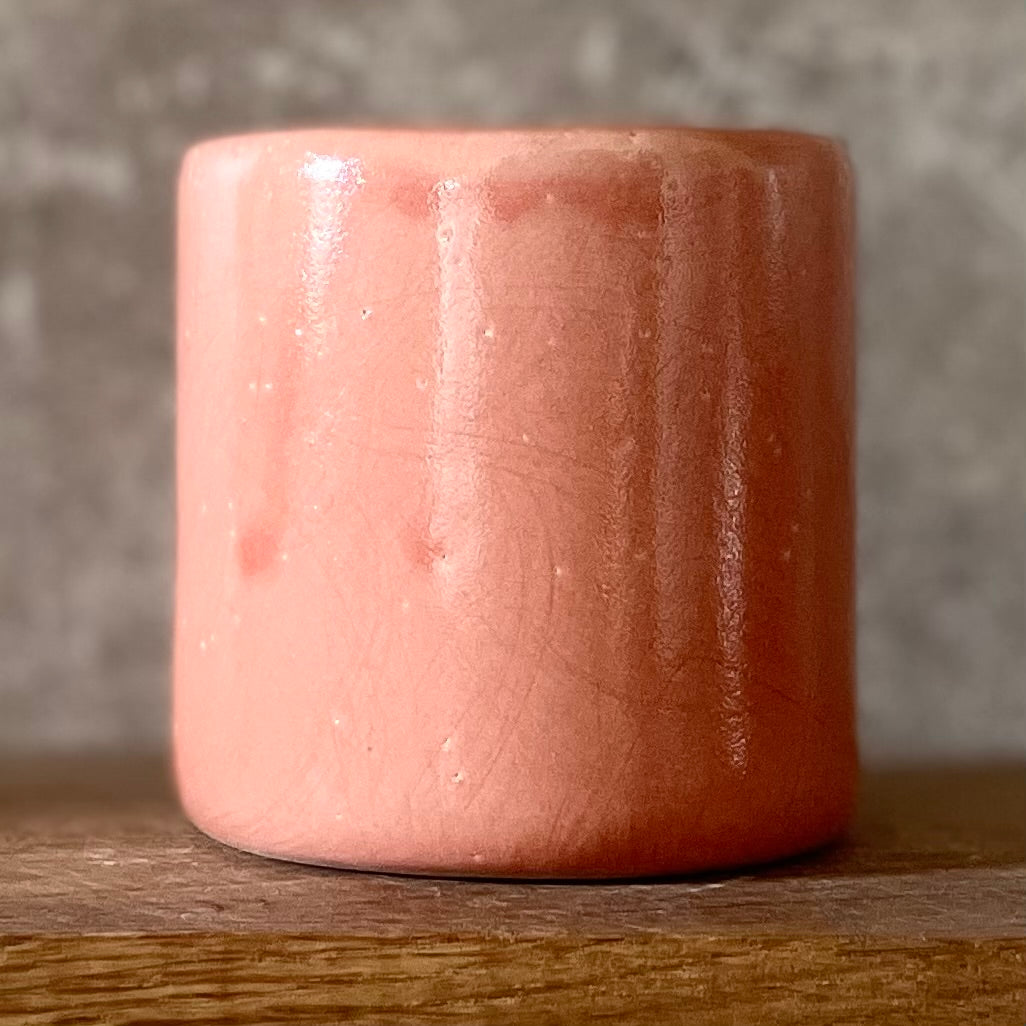 Pink ceramic tumbler mug with words I AM ENOUGH