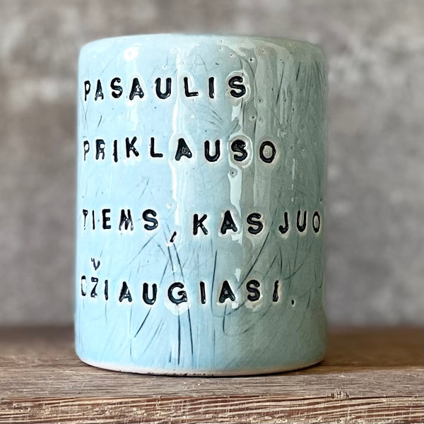 Inspirational blue mug