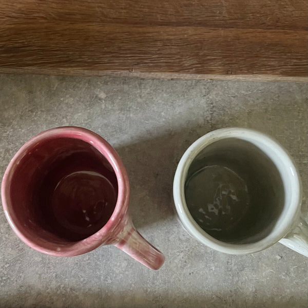 A pair of big ceramic mugs for work and fun