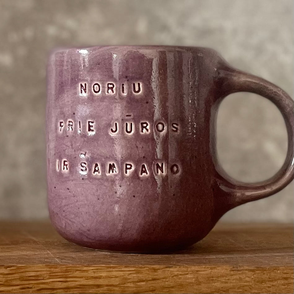 Violetinis mažas puodelis NORIU ŠAMPANO