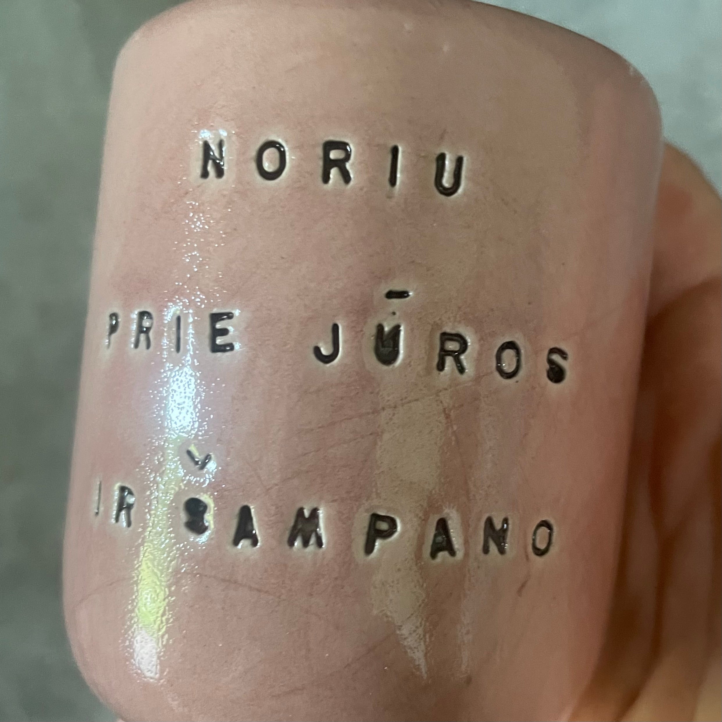 Small espresso mug with funny phrase in Lithuanian