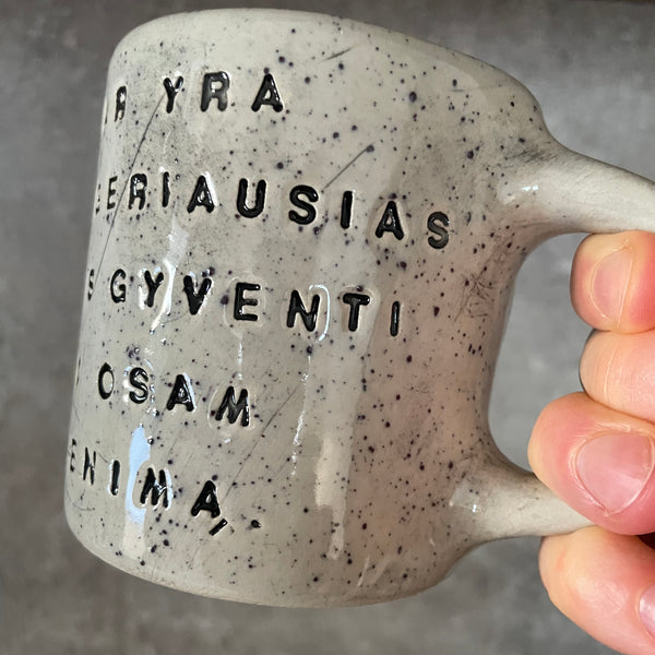 Ceramic mug about time and life
