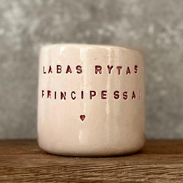 Light pink tumbler mug PRINCIPESSA