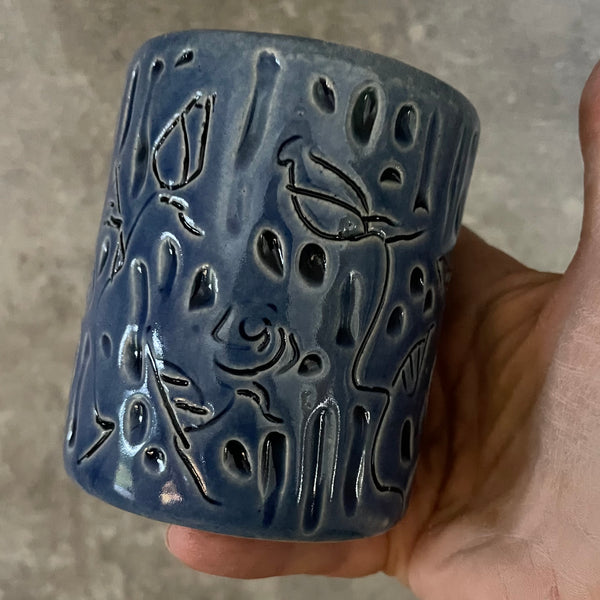 Blue floral mug