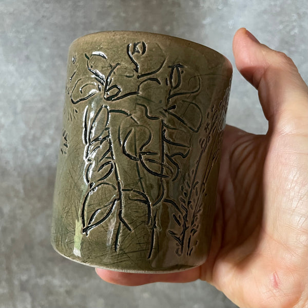 Green herbs mug