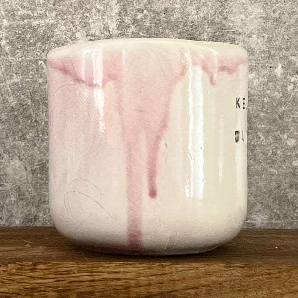 Big irregularly pink mug KELKIS BUČKIS