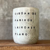 Speckled tumbler mug with saying about work