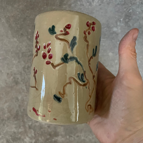 Big floral mug without handle