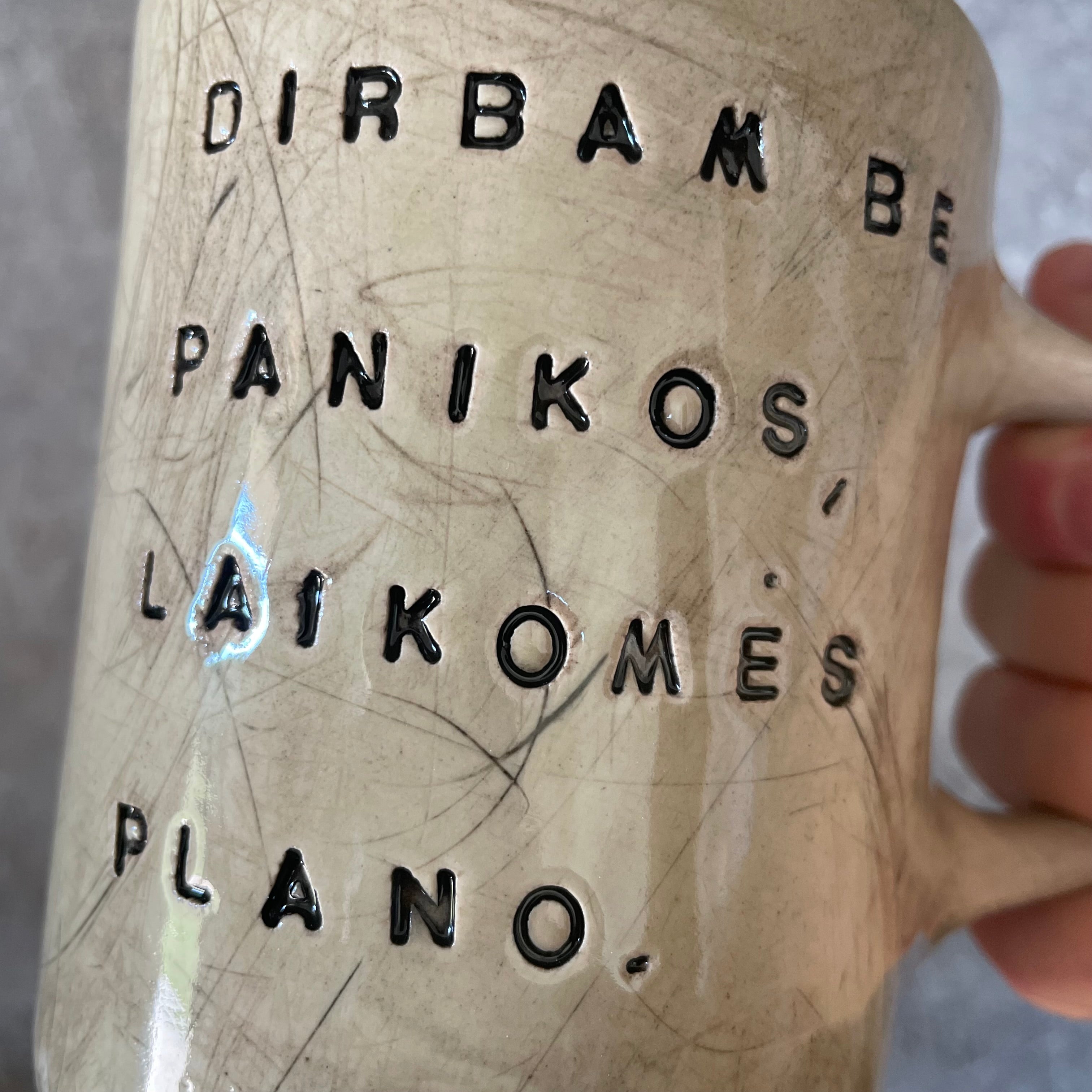 A pair of big ceramic mugs for work and home