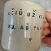 Pale mug with words of gratitude