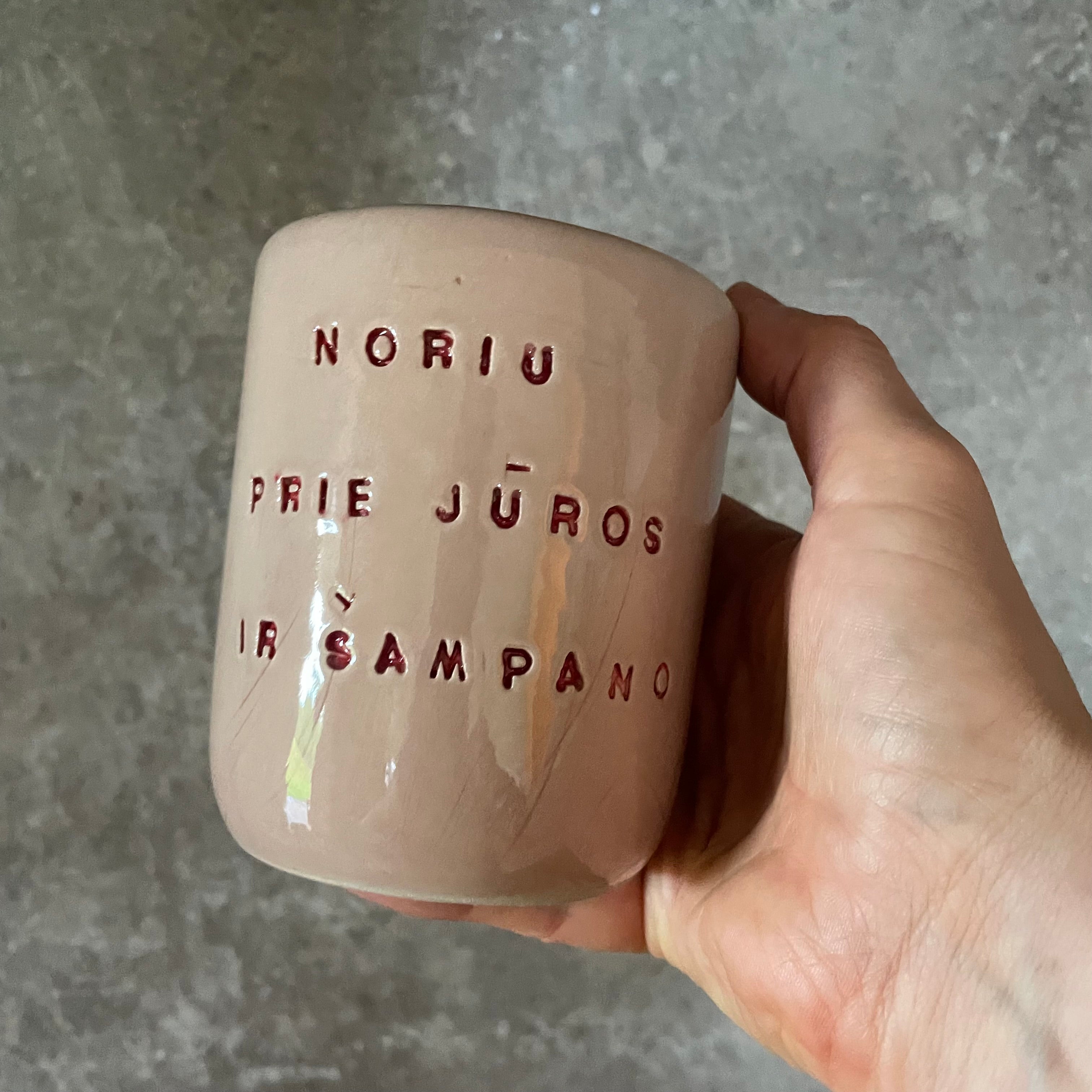 Rausvas puodelis NORIU ŠAMPANO