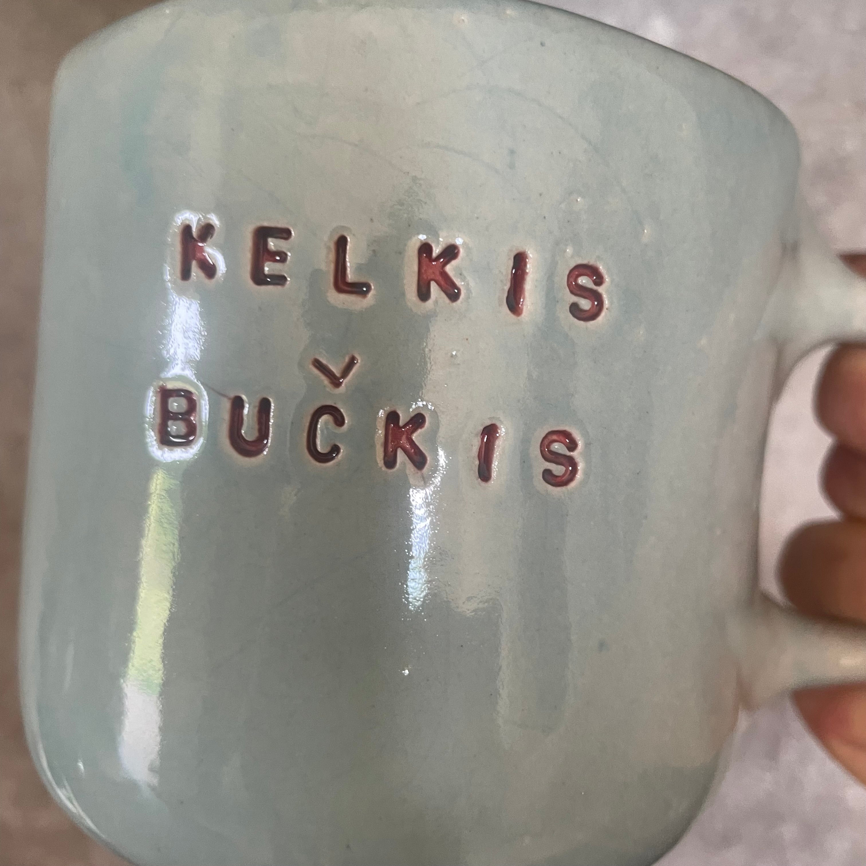 Didelis meslvas puodelis KELKIS, BUČKIS